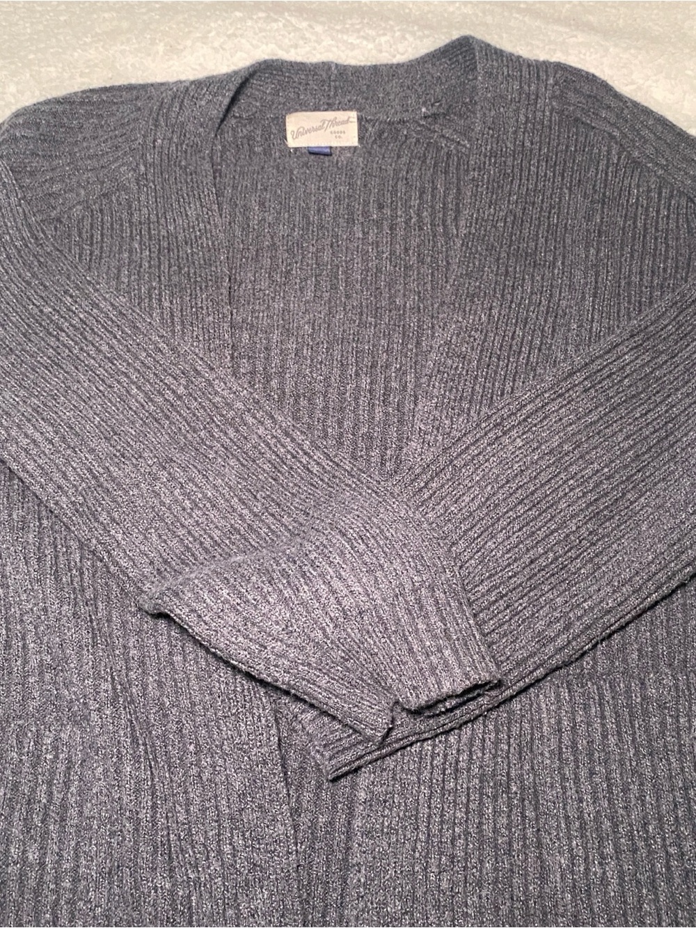 Universal Thread Dark Gray Ribbed Open-Front Cardigan - Picture 2 of 5